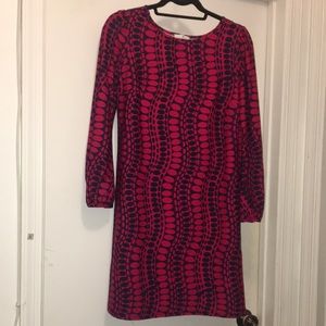 SALE Jude Connally Pink & Navy Blue 60s Mod Dot Dress M